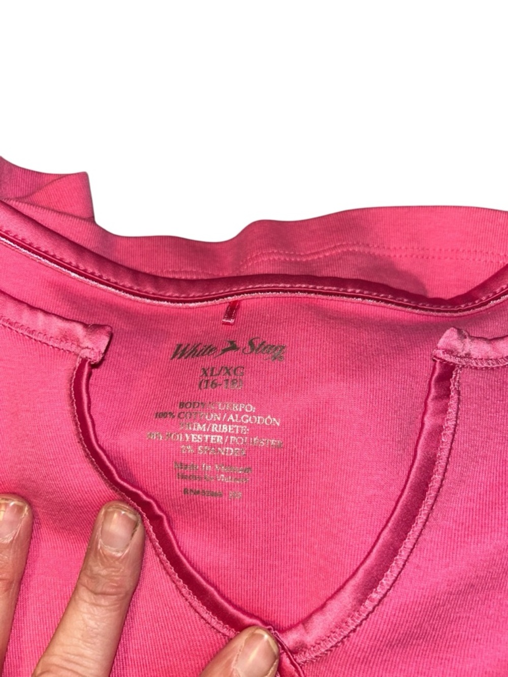 White Stag Pink Short Sleeve Notch-Tie Tee. XL - Picture 2 of 2